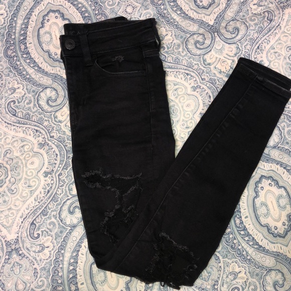 American Eagle Outfitters Denim - black american eagle skinny jeans